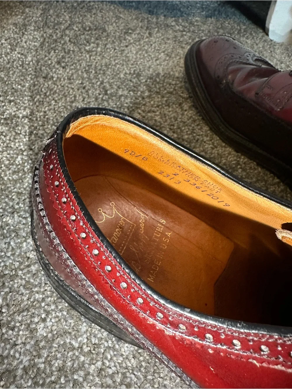Men's Burgundy brown Wingtip Dress Shoes